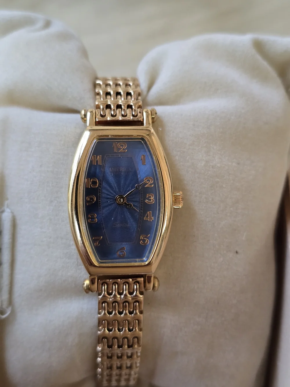 Perry Ellis Gold-Tone Women's Bracelet Watch with Brushed Silver Back